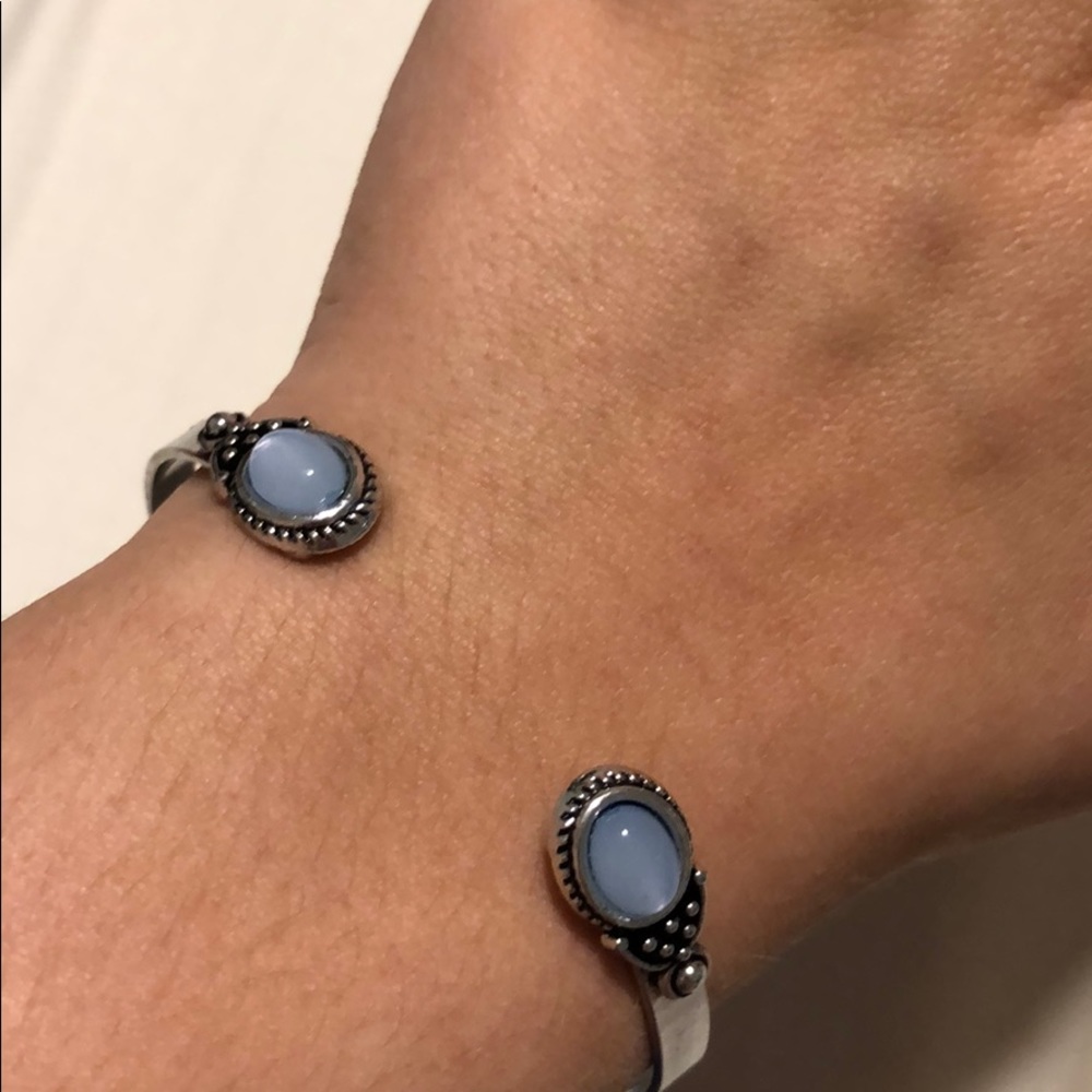 Blue and Silver Clamp Bracelet